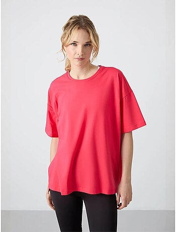 Camiseta oversize de algodón-modal con cuello redondo tommy