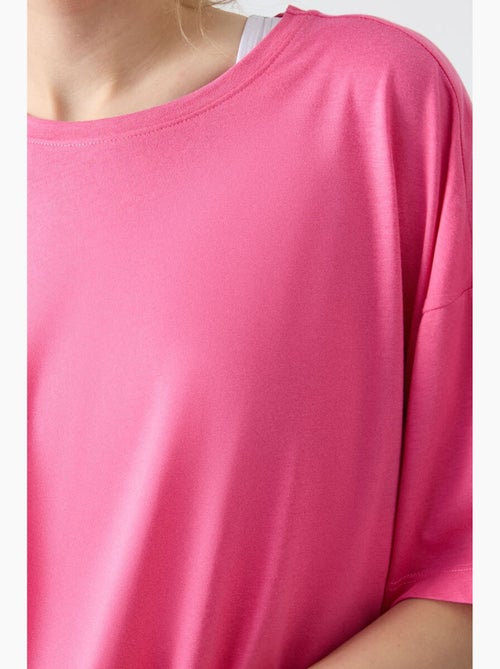 Camiseta oversize de algodón-modal con cuello redondo tommy - Kiabi