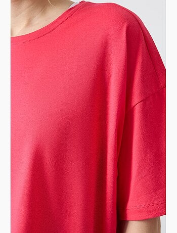 Camiseta oversize de algodón-modal con cuello redondo tommy
