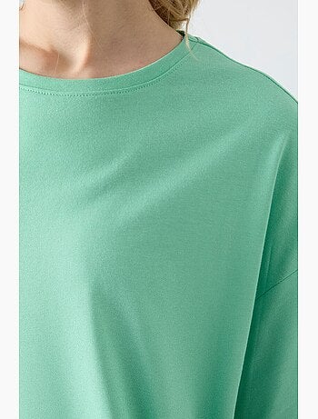 Camiseta oversize de algodón-modal con cuello redondo tommy