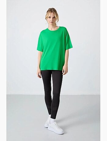 Camiseta oversize de algodón-modal con cuello redondo tommy