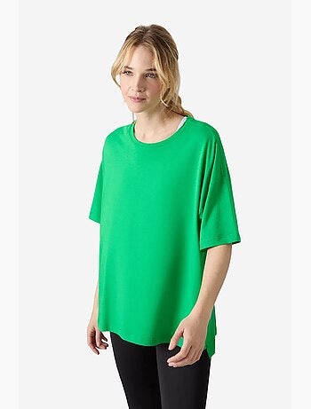 Camiseta oversize de algodón-modal con cuello redondo tommy