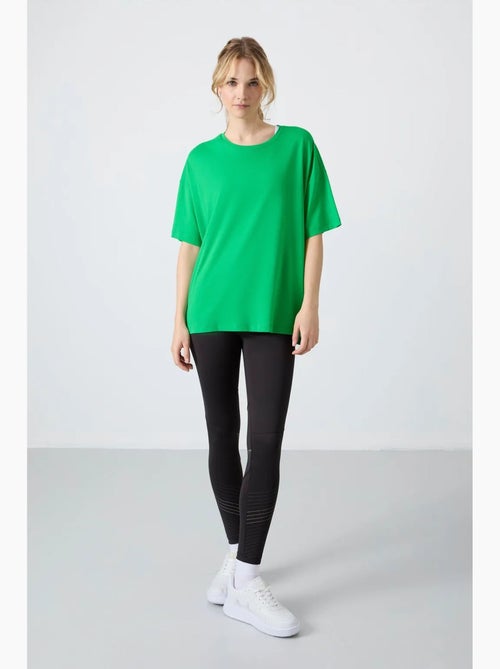 Camiseta oversize de algodón-modal con cuello redondo tommy - Kiabi