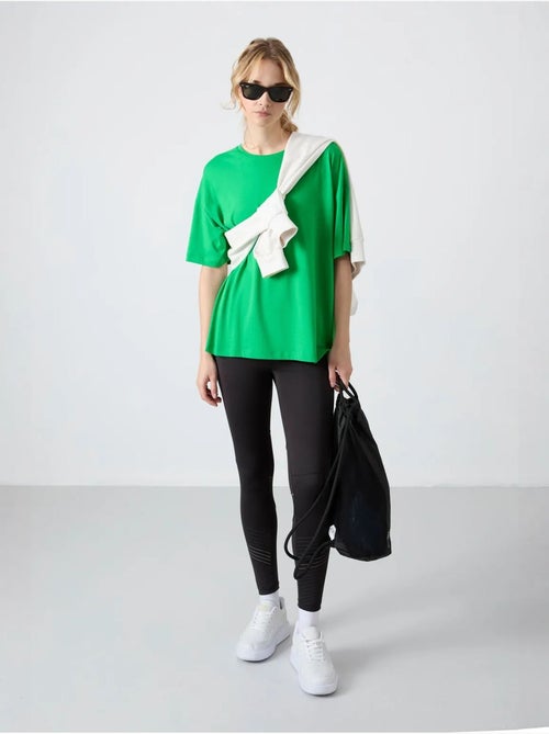 Camiseta oversize de algodón-modal con cuello redondo tommy - Kiabi