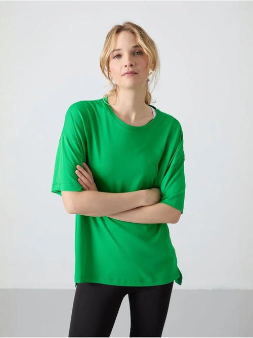 Camiseta oversize de algodón-modal con cuello redondo tommy - Kiabi