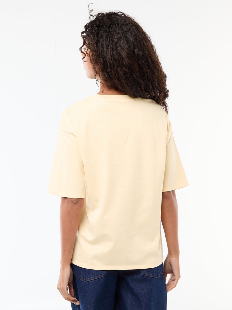 Camiseta oversize de cuello redondo Amarillo - Kiabi