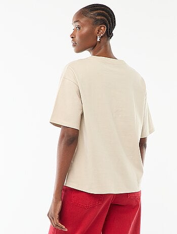 Camiseta oversize de cuello redondo