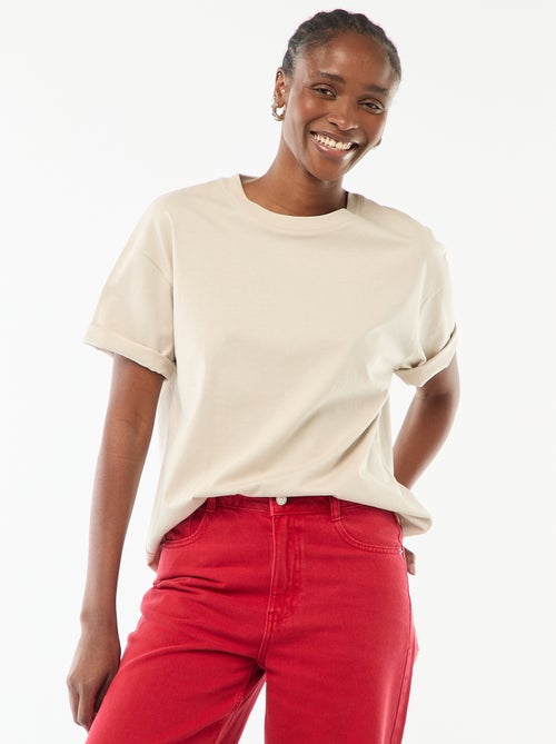 Camiseta oversize de cuello redondo - Kiabi