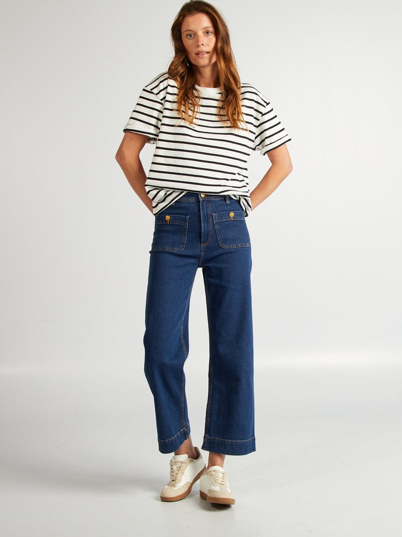 Camiseta oversize de cuello redondo BLANCO - Kiabi