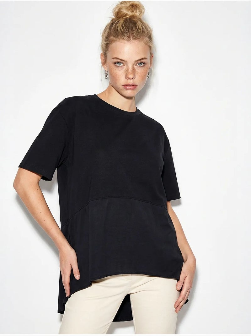 Camiseta oversize de cuello redondo lucci Negro - Kiabi