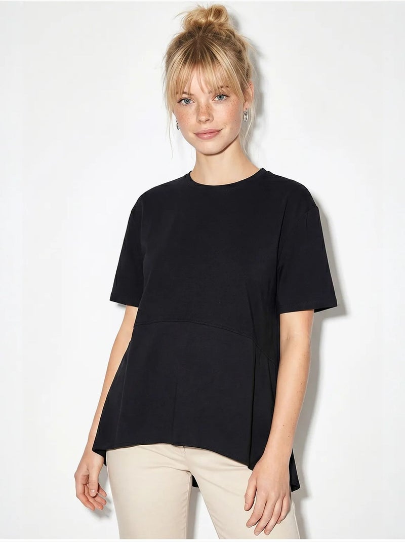 Camiseta oversize de cuello redondo lucci Negro - Kiabi