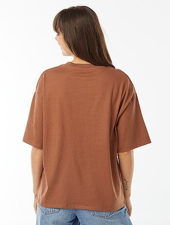 Camiseta oversize de cuello redondo