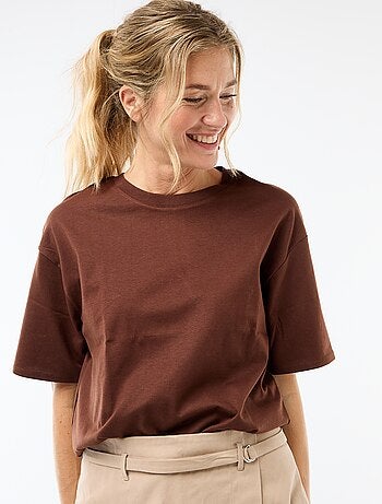 Camiseta oversize de cuello redondo