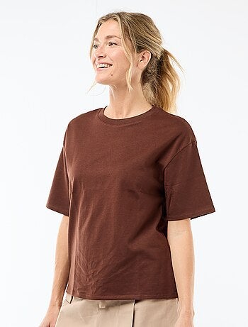 Camiseta oversize de cuello redondo