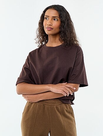 Camiseta oversize de cuello redondo