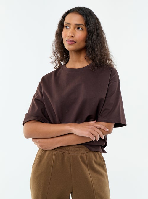 Camiseta oversize de cuello redondo - Kiabi Camiseta oversize de cuello redondo - Kiabi