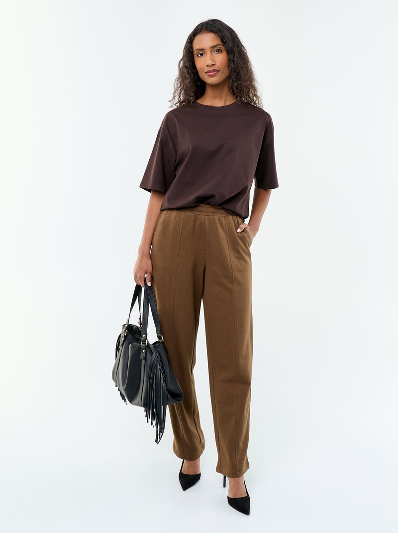Camiseta oversize de cuello redondo Marron - Kiabi