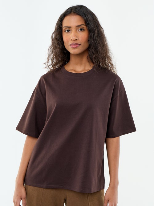 Camiseta oversize de cuello redondo - Kiabi Camiseta oversize de cuello redondo - Kiabi