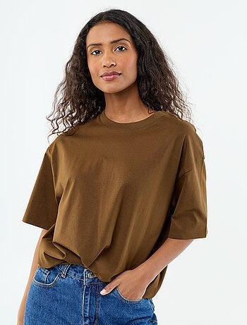 Camiseta oversize de cuello redondo