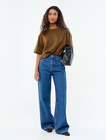 Camiseta oversize de cuello redondo