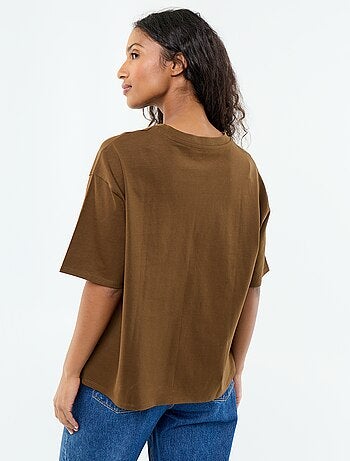 Camiseta oversize de cuello redondo