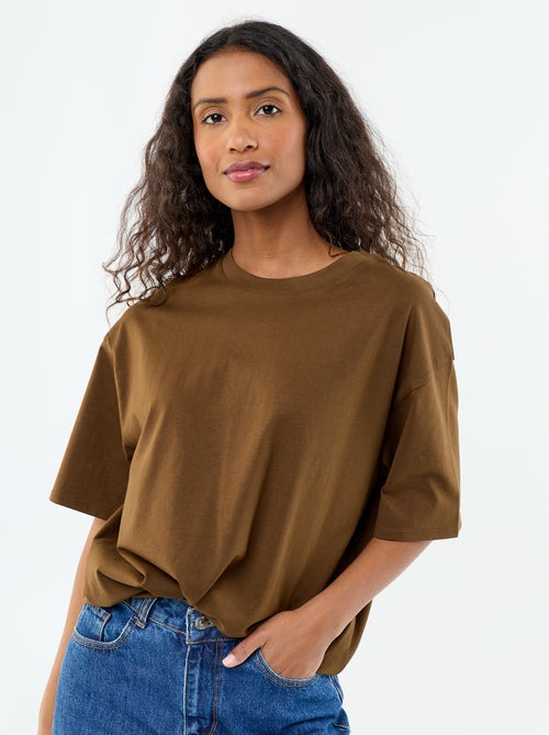 Camiseta oversize de cuello redondo - Kiabi
