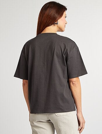 Camiseta oversize de cuello redondo