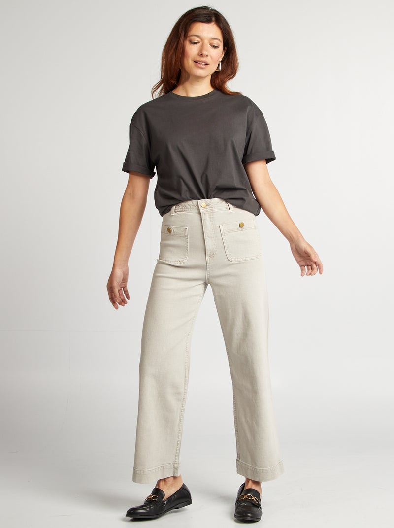 Camiseta oversize de cuello redondo NEGRO - Kiabi