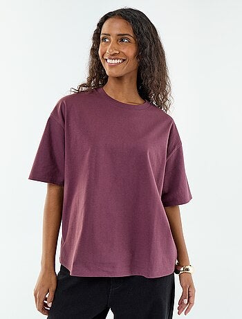 Camiseta oversize de cuello redondo