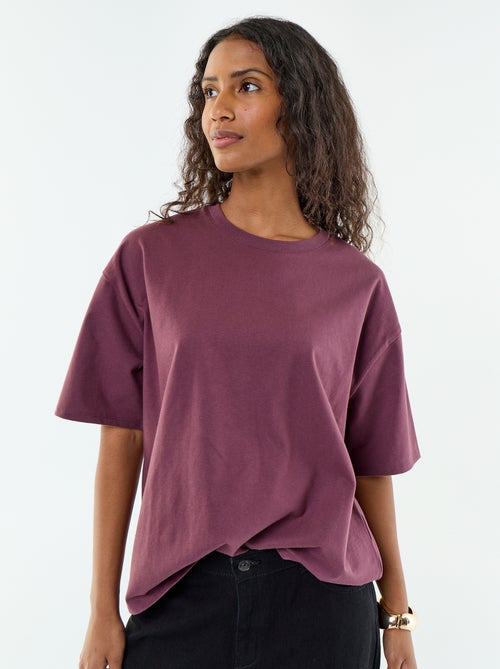 Camiseta oversize de cuello redondo - Kiabi Camiseta oversize de cuello redondo - Kiabi