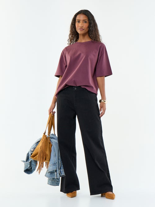 Camiseta oversize de cuello redondo - Kiabi Camiseta oversize de cuello redondo - Kiabi