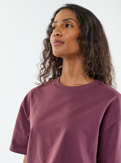 Camiseta oversize de cuello redondo - Kiabi Camiseta oversize de cuello redondo - Kiabi
