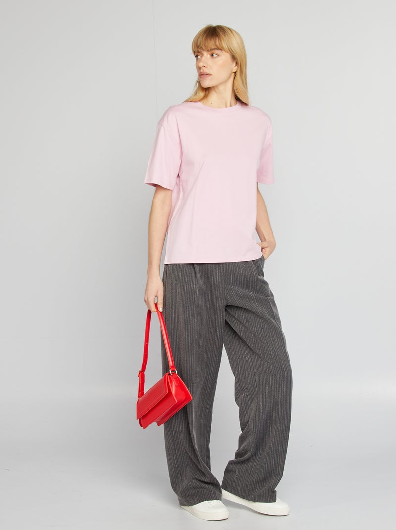 Camiseta oversize de cuello redondo ROSA - Kiabi