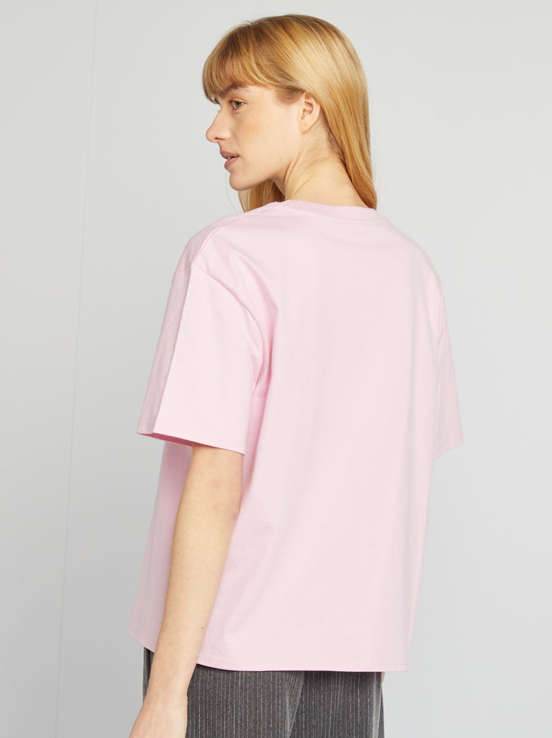 Camiseta oversize de cuello redondo ROSA - Kiabi
