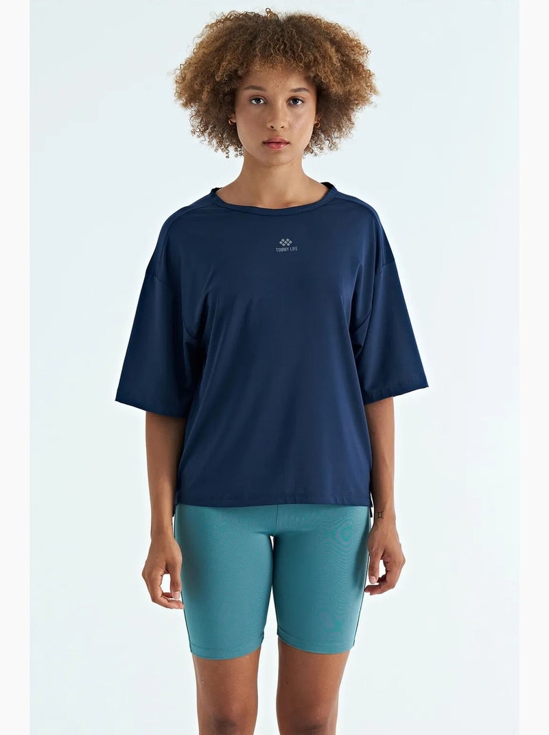 Camiseta oversize de cuello redondo tommy Azul cobalto - Kiabi
