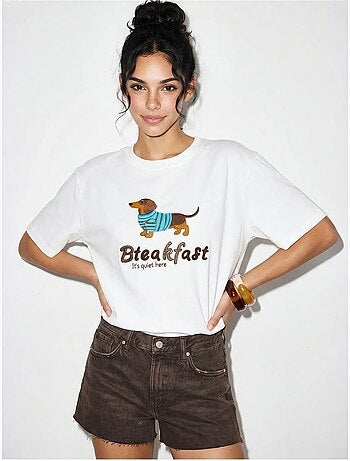 Camiseta oversize de jersey de algodón estampada lucci