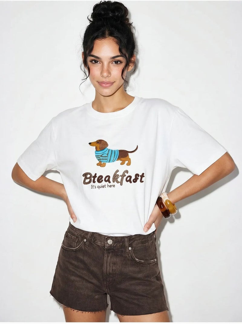 Camiseta oversize de jersey de algodón estampada lucci Blanco - Kiabi