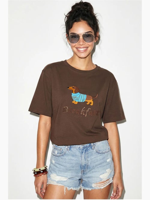 Camiseta oversize de jersey de algodón estampada lucci - Kiabi