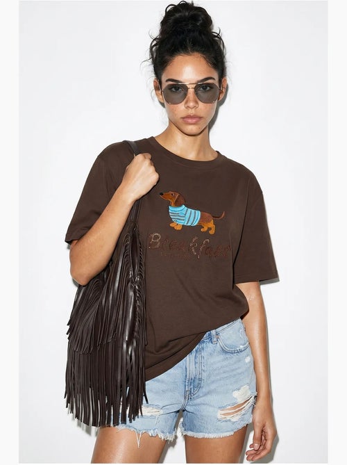 Camiseta oversize de jersey de algodón estampada lucci - Kiabi