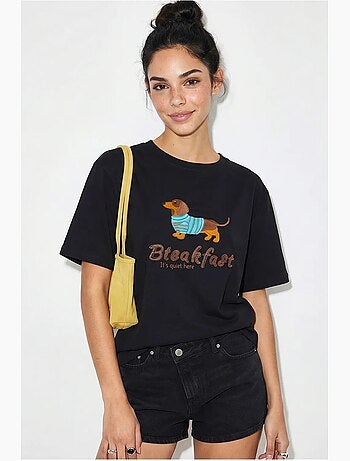 Camiseta oversize de jersey de algodón estampada lucci