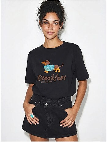 Camiseta oversize de jersey de algodón estampada lucci