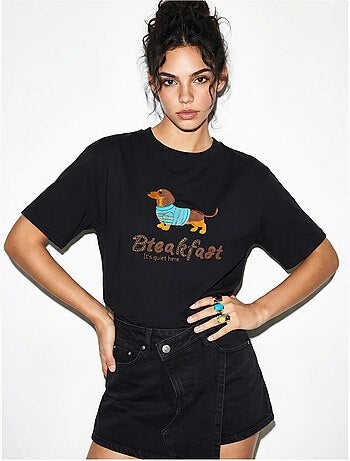 Camiseta oversize de jersey de algodón estampada lucci