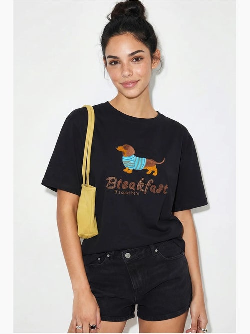 Camiseta oversize de jersey de algodón estampada lucci - Kiabi