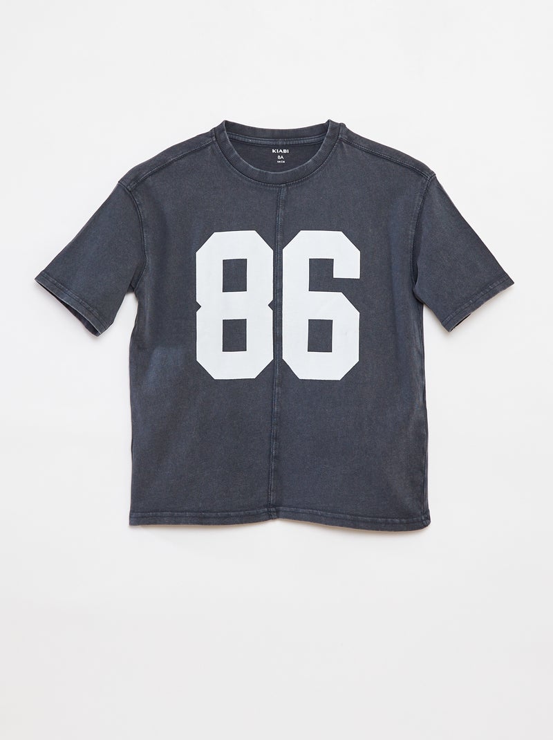 Camiseta oversize de manga corta Negro - Kiabi