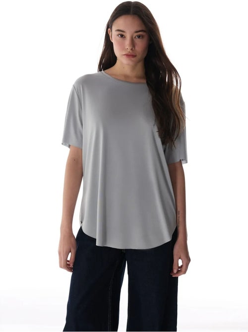 Camiseta oversize de modal con cuello redondo penti - Kiabi