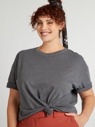 Camiseta oversize de punto jaspeado