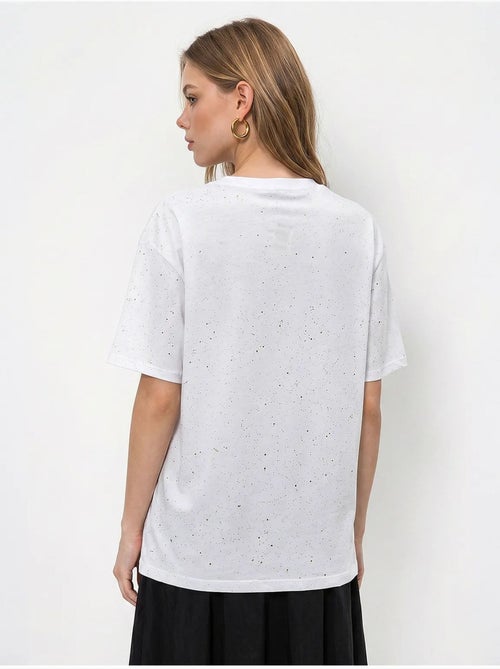 Camiseta oversize de punto jersey de algodón con cuello redondo lucci - Kiabi Camiseta oversize de punto jersey de algodón con cuello redondo lucci - Kiabi