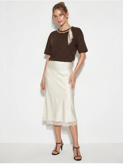 Camiseta oversize de punto jersey de algodón con cuello redondo lucci - Kiabi Camiseta oversize de punto jersey de algodón con cuello redondo lucci - Kiabi