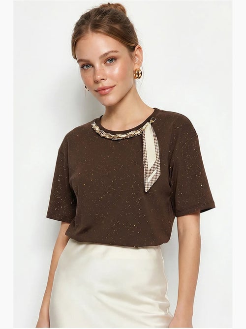 Camiseta oversize de punto jersey de algodón con cuello redondo lucci - Kiabi Camiseta oversize de punto jersey de algodón con cuello redondo lucci - Kiabi