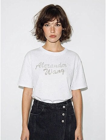 Camiseta oversize de punto jersey de algodón estampado lucci